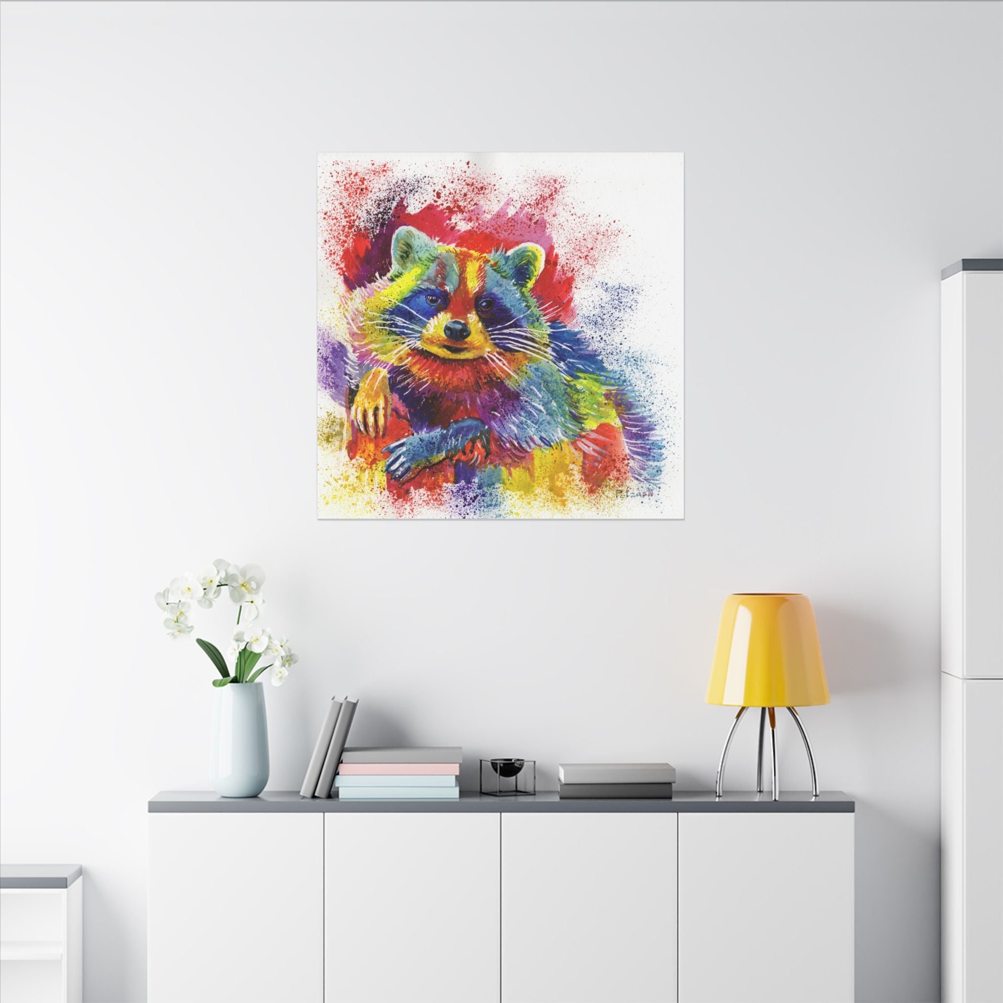 Raccoon Art Print: Canvas or Paper