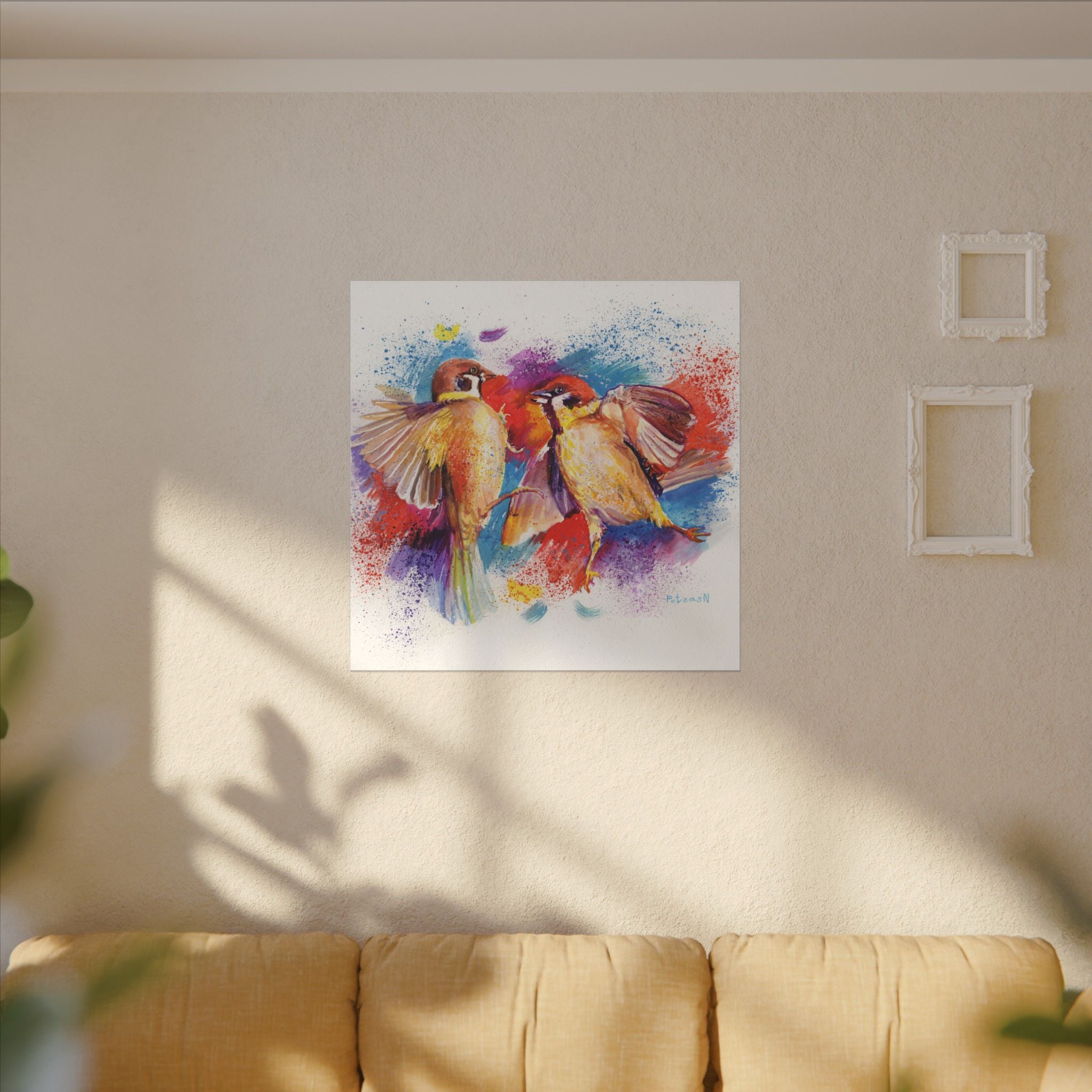Sparrows Art Print: Canvas or Paper