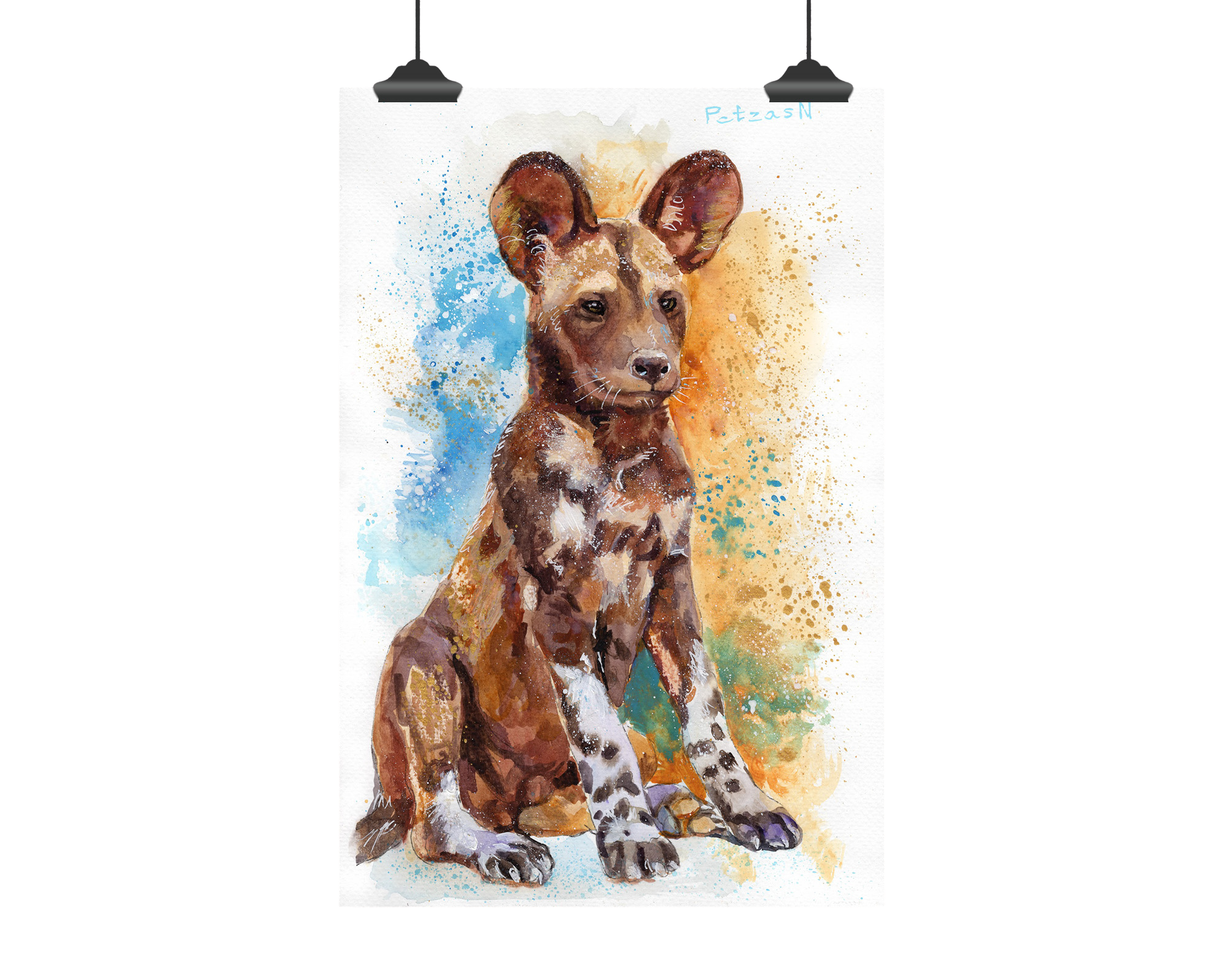 African Wild Dog Art Print: Canvas or Paper