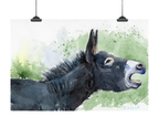 Donkey Art Print: Canvas or Paper