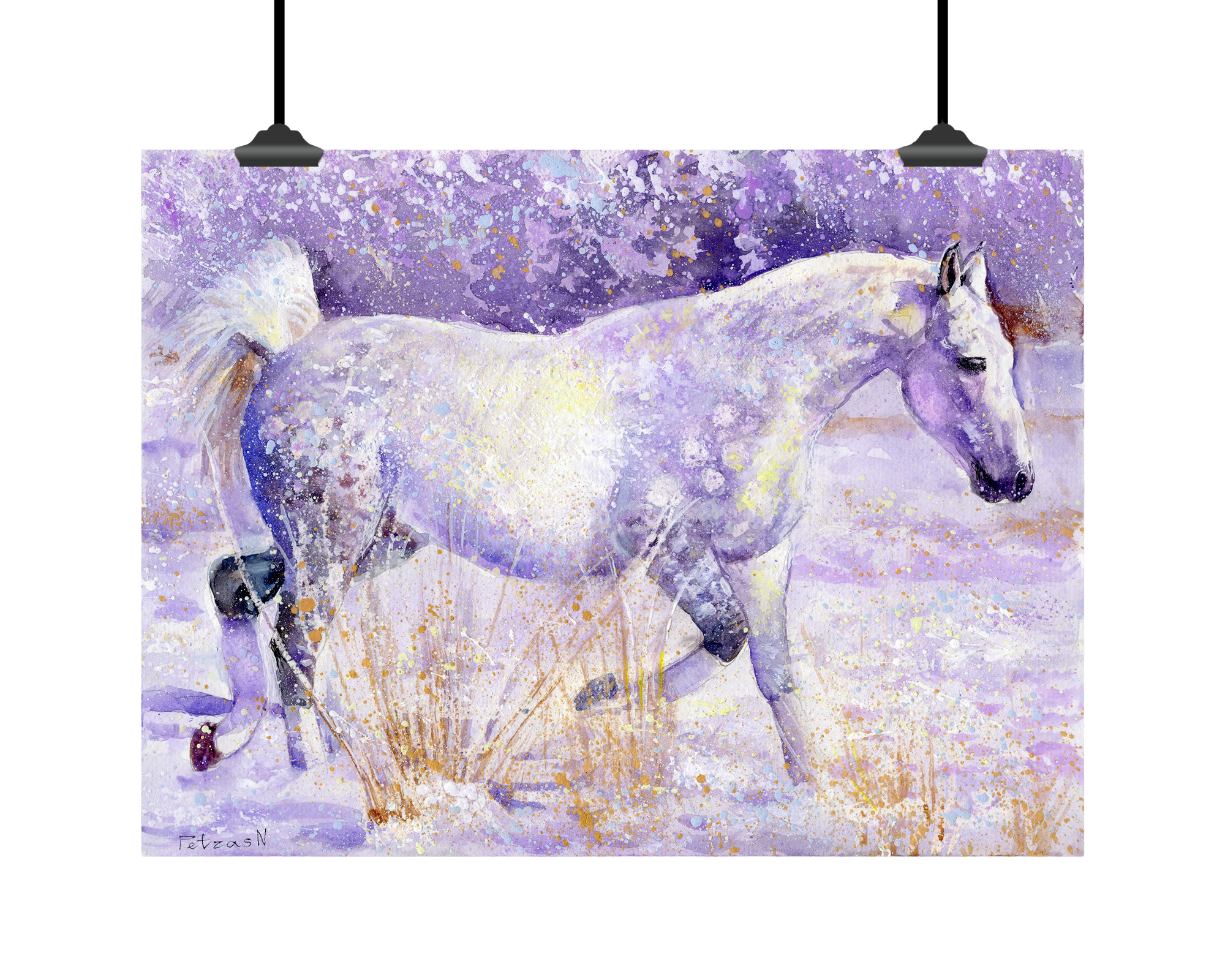 White Horse Art Print: Canvas or Paper