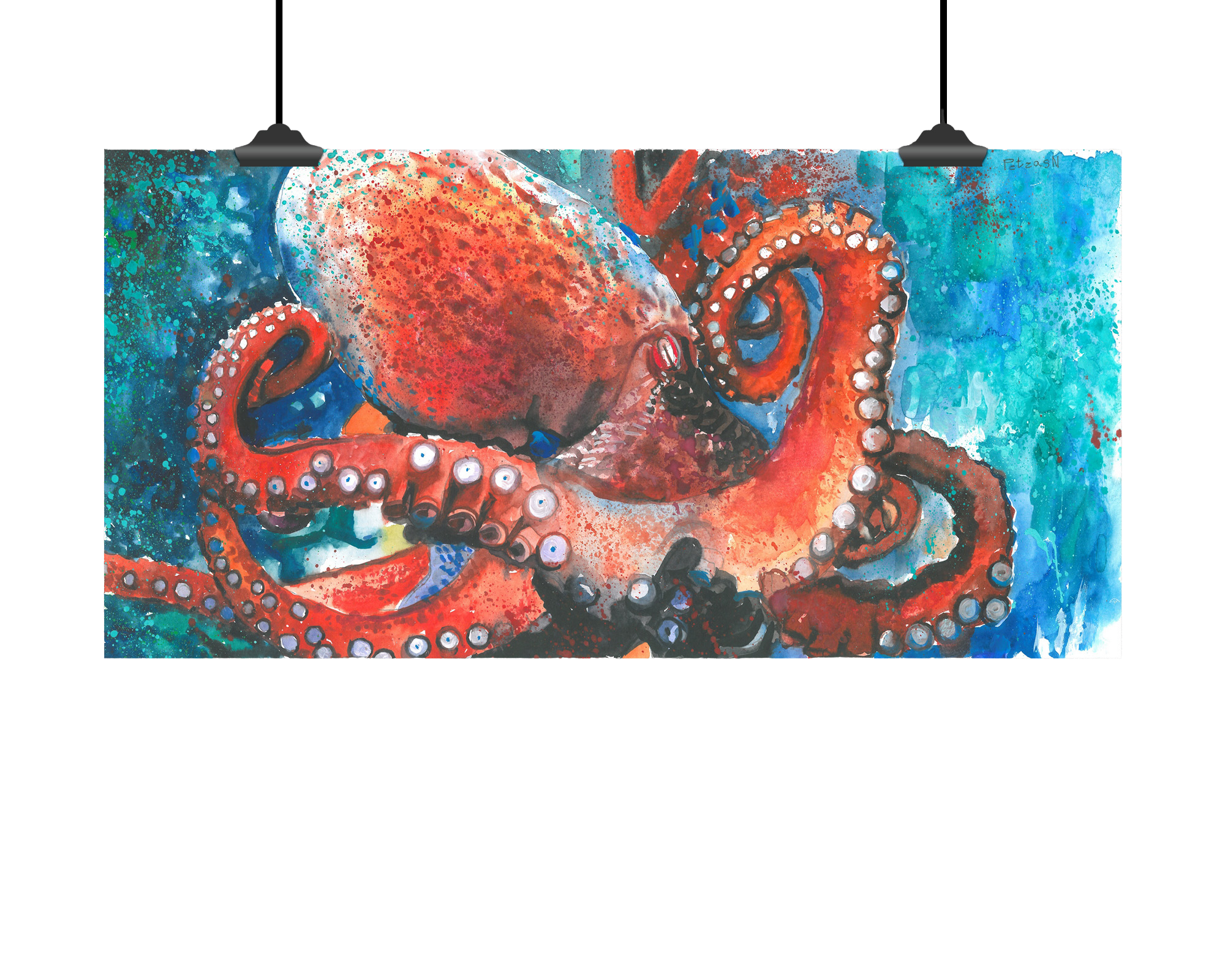 Octopus Art Print: Canvas or Paper