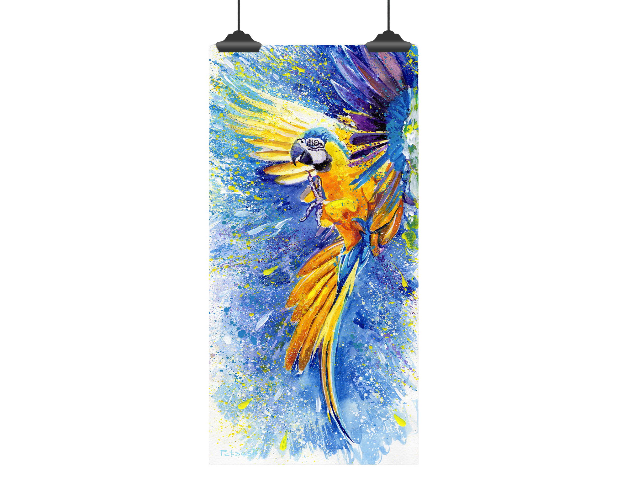 Macaw Parrot Art Print: Canvas or Paper