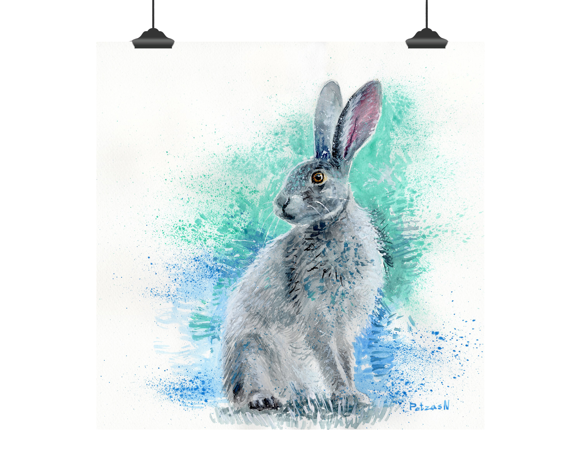 Rabbit Art Print: Canvas or Paper
