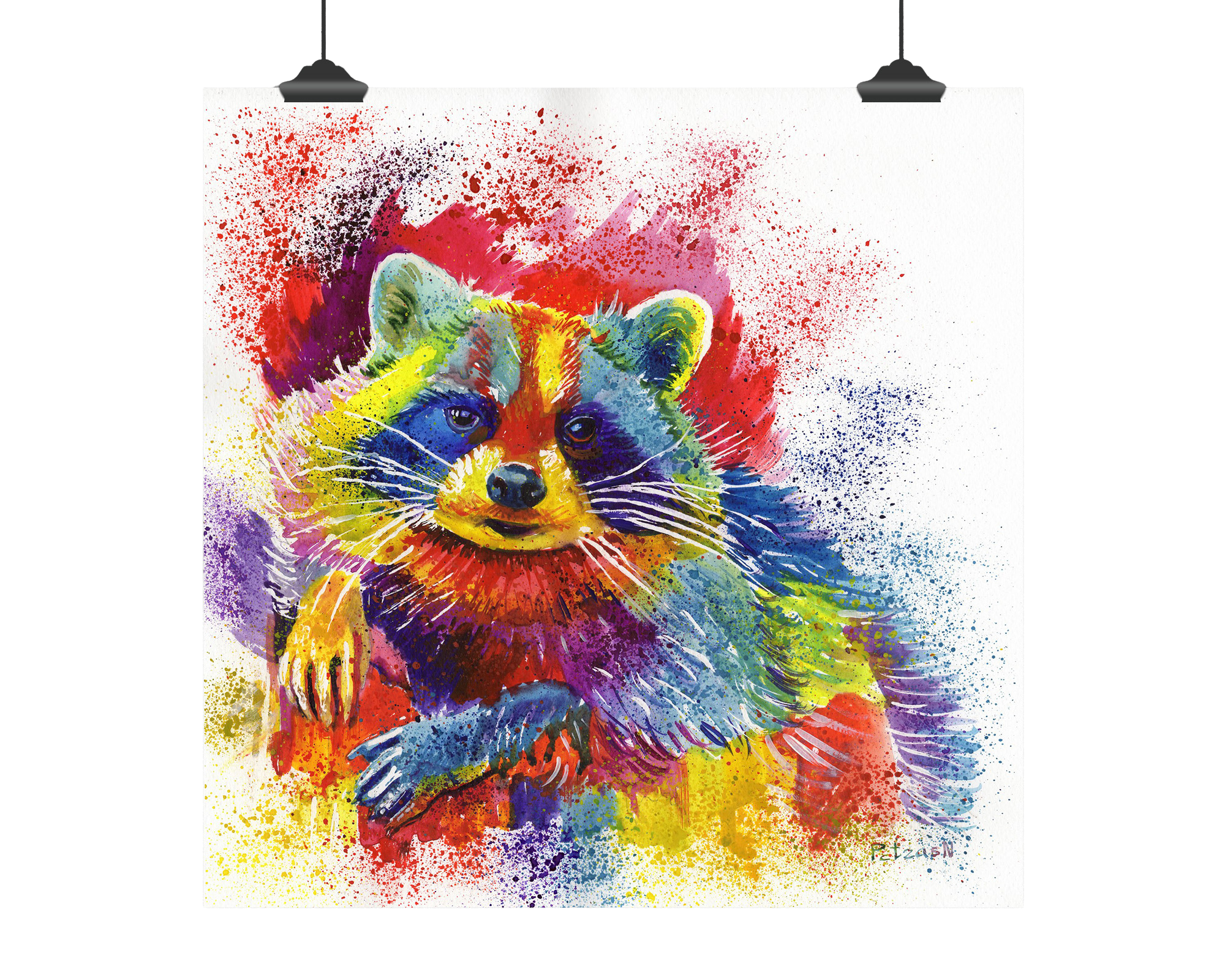 Raccoon Art Print: Canvas or Paper