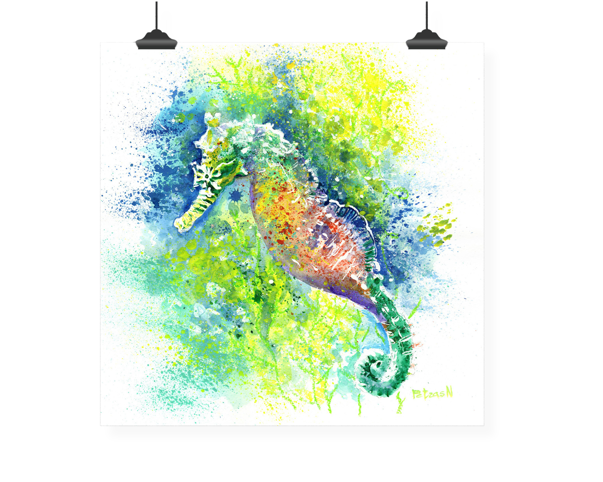 Seahorse Art Print: Canvas or Paper