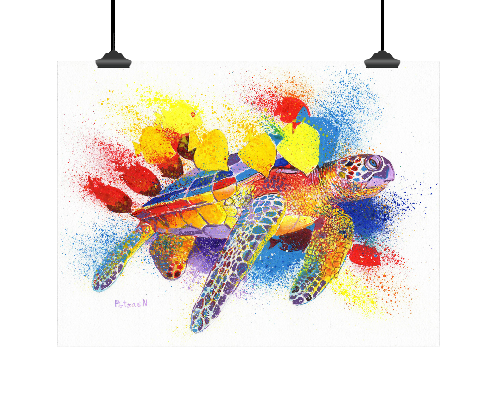 Sea Turtle Art Print: Canvas or Paper