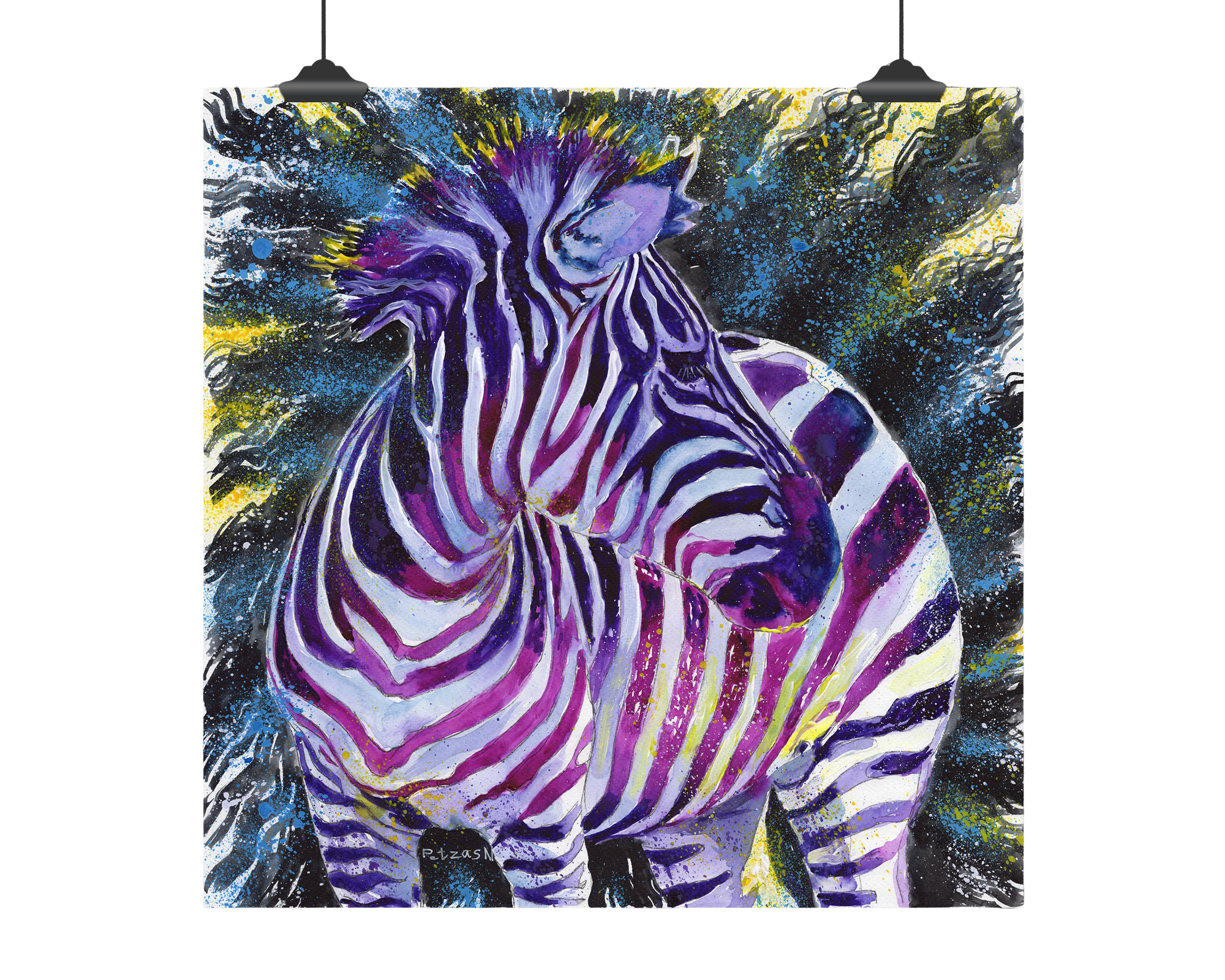Zebra Art Print: Canvas or Paper